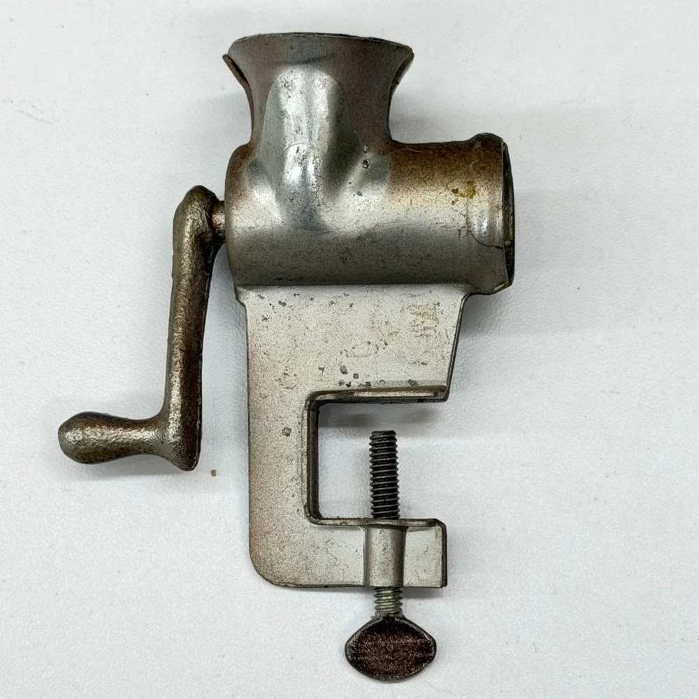 Vintage Miniature Clamp On Meat Grinder Metal Hand Painted Floral‎ Kitchen Decor